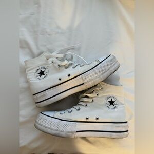 Womens Converse White High-Top Platform Sneakers